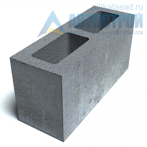 Блок бетонный для межквартирных перегородок КСР-ПР-ПС-39-100-F75-1250 140х190х390мм пустотелый