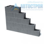 Блок бетонный стеновой КСР-ПР-ПС-39-100-F75-1100 (СКЦ-1Л) 190x190x390мм пустотелый. Пример угла