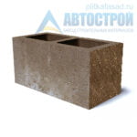 Блок фасадный угловой двухпустотный 190х188х390 коричневый