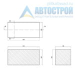 Блок керамзитобетонный стеновой КПР-ПР-39-50-F25-1600 (СКЦ-1ПРП 01/01С) 190х190х390мм полнотелый чертеж