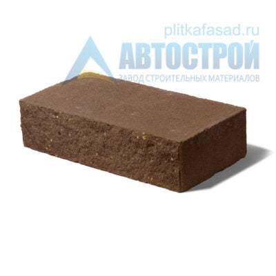 Кирпич бетонный стеновой полнотелый фасадный колотый рядовой коричневый